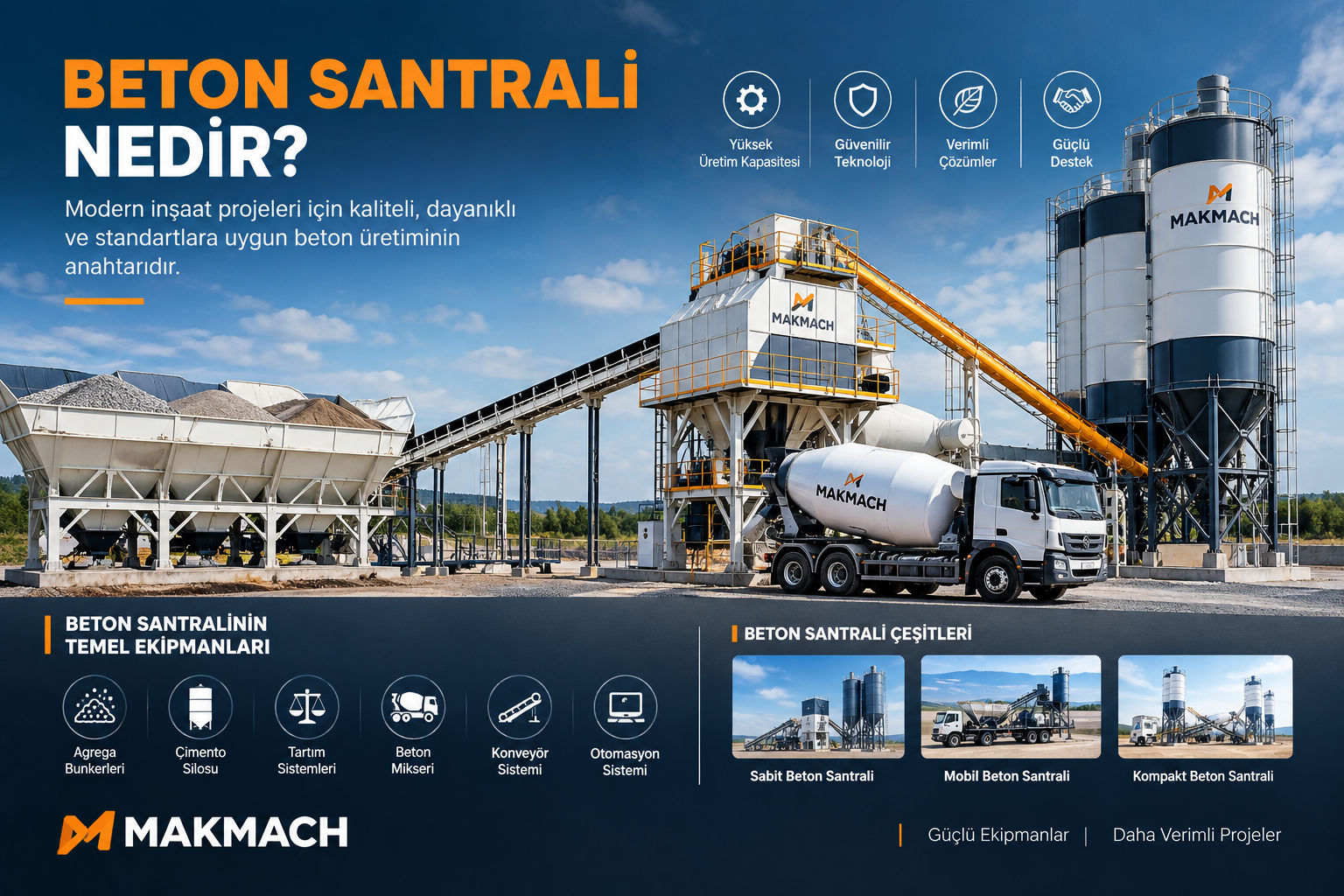 Beton Santrali Nedir? Çeşitleri ve Çalışma Prensibi | Makmach
